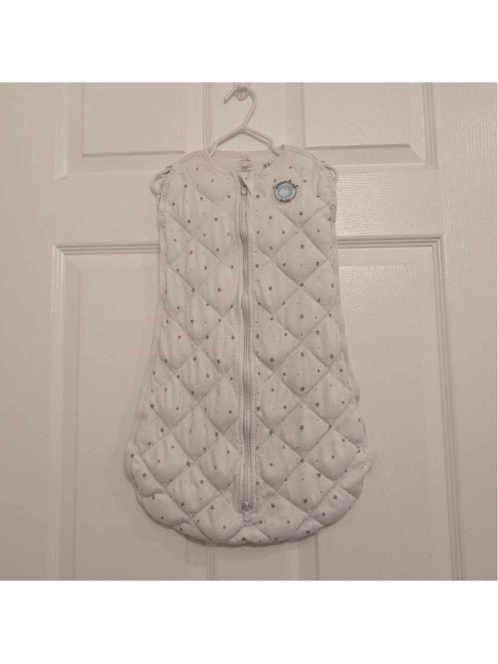 Baby Dreamland Baby White Gray Star Weighted Sleep Sack 0-3 Months